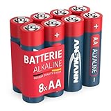 ANSMANN Red Alkaline Batterie Mignon AA LR6 Longlife Alkalibatterie (8er Shrink)