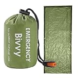 Survival-Schlafsack | wasserdichte und leichte Decke als Survival-Ausrüstung | Biwaksack, tragbarer Thermoschlafsack, Überlebensschutz mit Aufbewahrungstasche und Pfeife