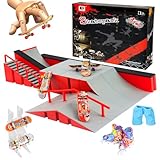 CS COSDDI Finger Skateboard und Rampe Zubehör Set, Fingerboard Skate Park Spielzeug Set, DIY Montage Skate Park Kit Fingerspielzeug Mit Rampe Parks Für Fingersportarten, Geschenk Für Kinder