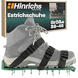 Hinrichs Nagelschuhe - 2x Nagel Schuhe in 30x13,3cm & Spikes 25mm - Größenverstellbare Schuhe zum Rasen lüften – Estrichschuhe – Rasenlüfter zum rasenbelüften – Rasenbelufter - Estrich Nagelschuhe