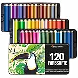 Zenacolor - 120 Professionelle Buntstifte Set, mit Metallbox - Farbstifte Set mit 120 einzigartigen Farben - Zeichnen, Skizzieren, Ausmalen - Buntstifte Für Erwachsene oder Kinder