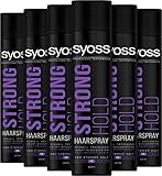 Syoss Haarspray Strong Hold Haltegrad 3 (6 x 400 ml), Haarspray mit bis zu 48 h starkem Halt, Styling Spray schützt vor Feuchtigkeit & UV-Strahlen, ohne Rückstände