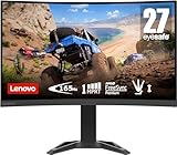 Lenovo G27qc-30 | 27' QHD Gaming Monitor | 2560x1440 | 165Hz | 350 nits | 1ms Reaktionszeit | HDMI | DisplayPort | AMD FreeSync Premium | höhenverstellbar | schwarz