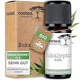 rooted.® BIO Eukalyptusöl 10ml [100% NATURREIN] - Echter Eukalyptus - Eucalyptus globulus für Aromatherapie, Duftlampe, Diffusoren, Raumduft, Duftkerzen und -Seifen