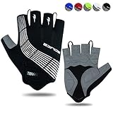 Souke Sports Fahrradhandschuhe Halbfinger Herren Damen Gel Stoßdämpfung Fitness Handschuhe Atmungsaktiv Anti-Rutsch Radhandschuhe