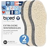 biped 2 Paar Wollsohlen aus Lammwolle und Filz - Extra dicke, wärmende Winter Einlegesohlen für Damen- und Herrenschuhe z1004(41)