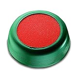 Läufer 69238 Anfeuchter, zum Anfeuchten von Briefumschägen oder Briefmarken, rund, Ø 10,5 cm, flexible grüne Hülle, oranger Schwamm