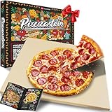 Heidenfeld Pizzastein | Pizza Stein für Backofen und Grill - Cordierit - Große Fläche rechteckig - Gasgrill - Steinplatte - Deutsche Qualitätsmarke - Pizzamaker - Schamottstein (38.0 x 30.0 x 1.5 cm)