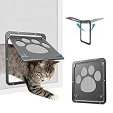 Billionchains Katzenklappe Fliegengitter mit Magnetverschluss Katzentür für Fliegengitter für Schiebetür/Fenster abschließbare Tür für Kätzchen/Katzen/Hunde