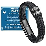 Vatertagsgeschenk Papa Geschenk Vater - Geschenke für Papa - Gravur “Bester Papa” DAD Leder Armband Geschenk für Papa Vater
