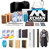 XCMAN Complete Ski Snowboard Tuning and Waxing Kit with Waxing Iron,Ski Training Wax,Edge Tuner,Ptex,Ski Waxing Brush,Waxing Scraper