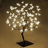 45cm LED Baum Bäumchen 72er Blüten Blütenbaum Kirschbaum Lichterbaum Baum für Weihnachten Hochzeit Partei Ostern Innen Dekoration (Warmweiß)