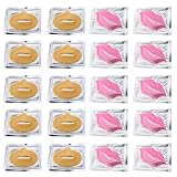VICASKY 20 Stück Kollagen Lippenpads Feuchtigkeitsspendende und Exfolierende Lippenmaske gegen Lippenfalten Pflegend und Reparierend für Hauttypen Sanfte Tägliche Anwendung Lippenpflege
