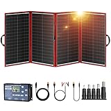 DOKIO High Efficiency, Solarpanel 300W Faltbar Monokristallinen Solarmodul mit Laderegler (2 USB Port) Perfekt für Camping, Boot und Adventure