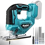 Ecarke Akku Stichsäge 750W für Makita 18V Lithium-Akku mit Arretierung und stufenlosem Geschwindigkeitsschalter, Schneller Blattwechsel für Holz, PVC, Sperrholz und Metall(Batterien nicht enthalten)