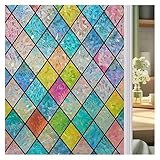 ZMCGNO Fensterfolie, Regenbogenfarben, holografische Fenster-Sichtschutzfolie, dekorative UV-Sonnenschutzfolie, statisch haftende Fensterabdeckungsfolie for Zuhause(55x200cm)