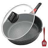 Bobikuke Pfanne 28 cm mit Deckel, Bratpfanne Beschichtet...