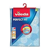 Vileda Viva Express Elastic Bügelbrettbezug, optimale Passform durch Nachspannsystem, Farbe Blau