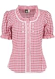 OS Trachten Damen Bluse Kurzarm Trachtenbluse mit...