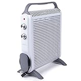 Duronic HV180 Elektroheizung, Konvektor Heizkörper mit 2000W, flaches Heizgerät mit Tragegriff, kleine energiesparende Elektro-Heizung mit 2 Stufen