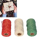 Weihnachtsdwinne Leichte Baumwollschnur DIY -Verpackung 328ft Länge