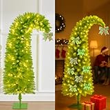 Skurriler Weihnachtsbaum – Weihnachtsdekoration – 1,5 m künstlicher Weihnachtsbaum mit Lichtern – Weihnachtsdekoration für den Innenbereich, Zuhause, Wohnzimmer, Büro