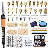 Brandmalerei Lötkolben Set, Brandmalkolben Set Temperatur Einstellbar 200~500 ℃ für Holz Leder Brennkolben DIY Geschenkset Farbstifte, Leder Gravieren Schweißen, Skulptur Holzbrandmalerei