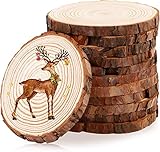 12 Stücke Holzscheiben Holz Log Scheiben 10-13cm Runde Naturholz Baumscheiben 1cm Dicke für DIY Handwerk Holz-Scheiben Hochzeit Mittelstücke Weihnachten Dekoration