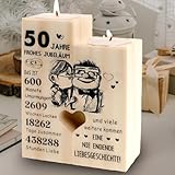 Goldene Hochzeit Geschenke, Kerzenständer Aus Holz, Jahrestag Geschenk Für Frau Mann Paare, Beautiful Wedding, Das Wird EIN Sehr Erinnerungsstück Sein.