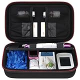 Elonbo Diabetic Supplies Reisekoffer, Glukose Meter Tragbare Aufbewahrungstasche, Insulin Pen und Medikament Tragetasche für Glukose Meter, Insulin Pen, Teststreifen, Spritzen, Nadeln, Schwarz.