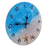 LIFKOME Wanduhr Strandhausstil Geräuschlos Holz Wohnzimmer Schlafzimmer Dekoration