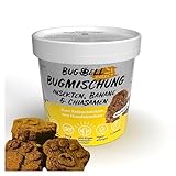 8x100g BugBell BugMischung, Backmischung zum selbermachen von Hundekuchen, Banane & Chia & Lachsöl & L-Carnitin für ein aktives Hundeleben, Leckerlis ohne Getreide & Zucker, für Adult & Welpen