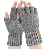 ARFNKIM Fingerlose Handschuhe Herren, Winter Warm Sport Touchscreen Strickhandschuhe für Arbeiten Wandern Camping Laufen Radfahren Fahren für Herren und Damen