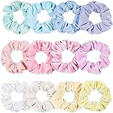 Haargummis Scrunchies Samt Velvet Hair Scrunchies Stoff Scrunchy Zopfgummi Haarschmuck Haarbänder Scrunchie Haargummi Mädchen Damen Geschenk (12 Stück Candy)