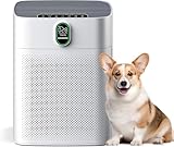 MORENTO Luftreiniger Allergiker mit HEPA Luftfilter gegen von Staub Pollen und Tierhaaren entfernen, CADR 300m³/h für 100㎡ Raucherzimmer,PM2.5 LED-Anzeige Air Purifier 24dB 1 Pack 2 Ersatzfilter