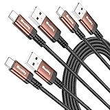 USB C Kabel 1M 3 Stück 3.1A Ladekabel USB C auf USB, Datenkabel USB C Kompatibel für iPhone 15 Pro Max, Samsung Galaxy S24 S23 S22 S21 S20 Note 10, Huawei P60