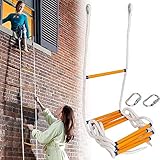 Notfall-Leiter – wiederverwendbare Rettungsleiter mit Haken für sichere Evakuierung zu Hause von hohen Böden