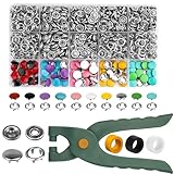 250 Sets Druckknopf mit Zange 9,5mm Metallknöpfe...