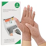 2-Paar Arthritis-Kompressionshandschuhe zur Linderung von rheumatoider Osteoarthritis, Muskelverspannungen lindern, fingerlos, atmungsaktiv & feuchtigkeitsregulierend, Frauen und Männer (Kaffee, S)