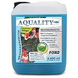 AQUALITY Gartenteich Wasseraufbereiter Pond 3in1 (Macht aus Leitungswasser fischgerechtes Teichwasser - Mit Aloe Vera, Vitamine - Schleimhautschutz), Inhalt:5 Liter