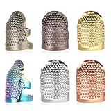 Tyqour 6 Stück Fingerhut, Einstellbare Fingerhut Nähen, Fingerschutz, Sewing Thimble Ring Fingerhut zum Nähen, Fingerhüte Für Handnähen, Handwerk Stickerei Für Haushalt Fingerlinge