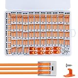 ZYEUGG Kabelverbinder 100 Stück mit Betätigungshebel, kabelklemmen elektro, Verbindungsklemme, lüsterklemmen, Klemmen 3 Polig, Elektrische Anschlussblöcke für kabel verbinden
