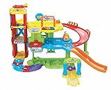 VTech Baby Flitzer - Parkgarage – Interaktives Spielzeug mit Abschleppwagen, Aufzug, Rutsche, Tankstelle u. v. m. – Für Kinder von 1-5 Jahren