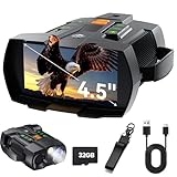 Nachtsichtgerät Jagd 4K: 4,5' großer Bildschirm Fernglas Nachtsichtgeräte für Camping - Infrarot Kamera - Elektronische Geschenke für/Väter/Männer - Wiederaufladbare Fernglas mit Nachtsicht
