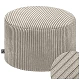 Domarex Runde Sitzpouf 45x25 cm weich modern Fußhocker Sitzhocker gepolstert rutschfest für Wohnzimmer Schlafzimmer Kinderzimmer Made in Polen