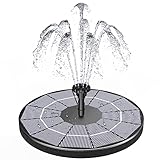 Solar Fountain 3.5W Springbrunnen für Außen Eingebaute 1500 mAh Batterie, Solarbrunnen für Draussen, Teichpumpe mit 10 Fontänenstile Schwimmender Fontäne Pumpe für Garten,Teich,Vogel-Bad, Schwarz