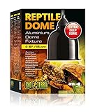 Exo Terra Reptile Dome, Aluminium Reflektorlampe, hitzebeständige Porzellanfassung, geeignet für Lampen bis 75W, Fassung E27, Schwarz, 1 Stück (1er Pack)