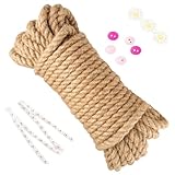 Juteseil 10mm x 20M, Starkes Natürliche Hanfseil, 4-Stränge Natur Deko Seil Kordel, Naturfasern Juteschnur für Garten Handwerk DIY Dekoration Deko Seil Handlaufseil Schiffstau Schnur Paketschnur