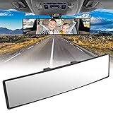 URAQT Auto Rückspiegel, 310mmx85mm Autospiegel Große Vision Weitwinkel Panorama Auto Innenspiegel Ersatz Blendschutz Rückspiegel Universal Spiegel für Auto SUV CRV Vans Trucks