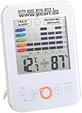 PEARL Schimmelalarm: Digital-Hygrometer/Thermometer mit Schimmel-Alarm und LCD-Display (Schimmelmelder, Thermometer mit Schimmelalarm, Feuchtigkeitsmesser Pflanzen)